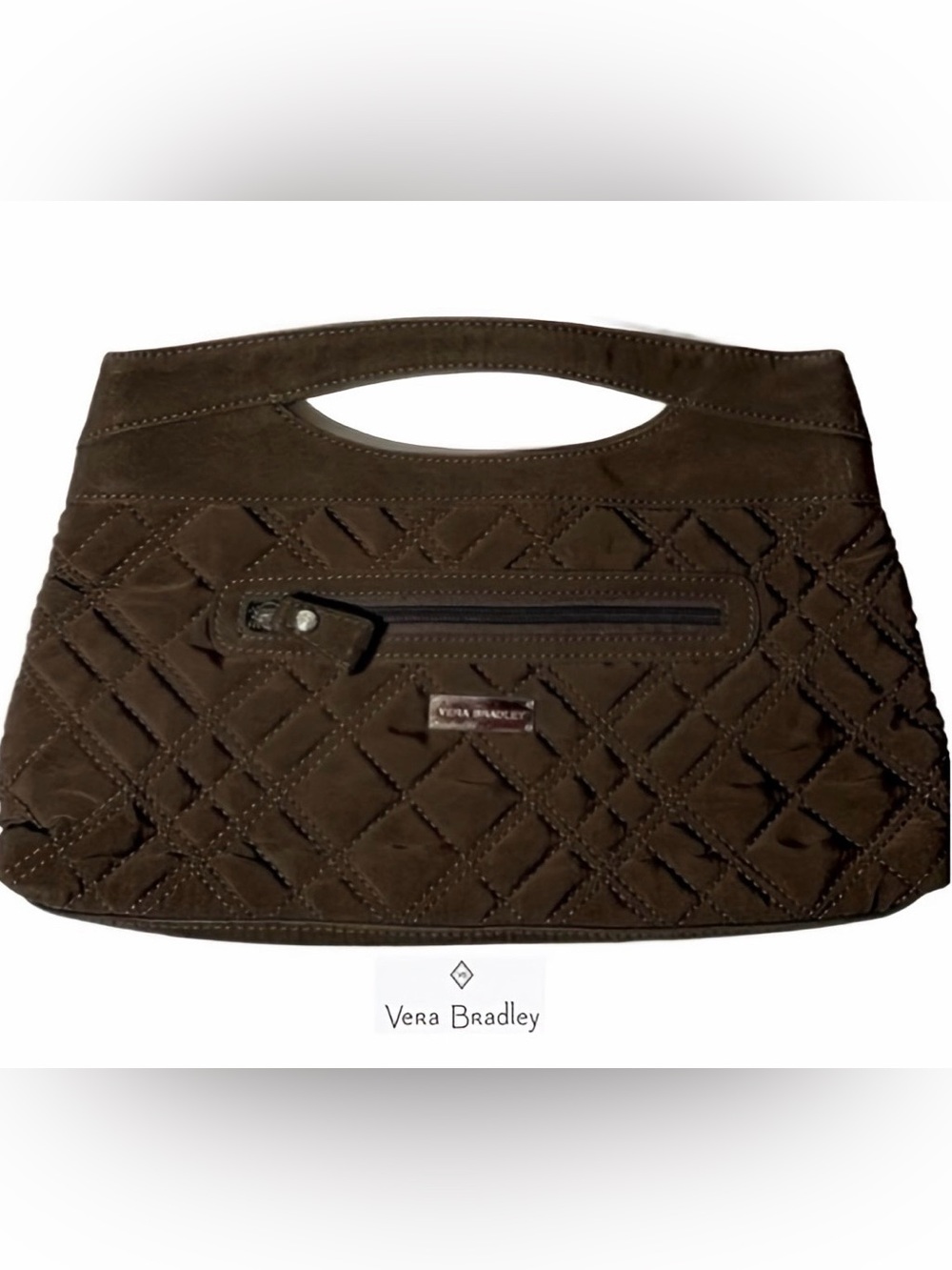 Vera Bradley Vintage Brown Quilted Clutch